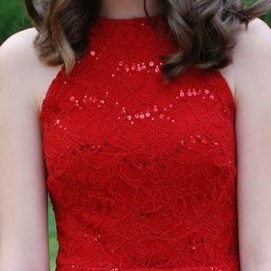 Beautiful Red Lace Mini Dress